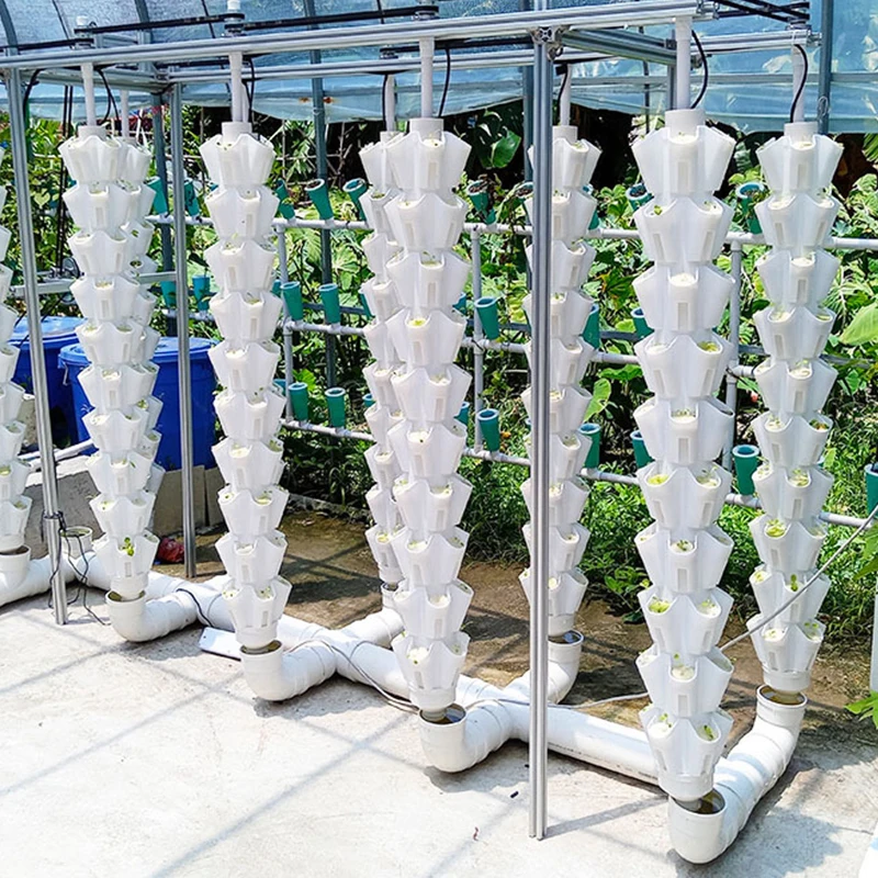 DIY Balcony Hydroponic Growing System Detachable Petal Shaped Deluge Planting Column Home Garden Vertical Rainfall Tower Planter