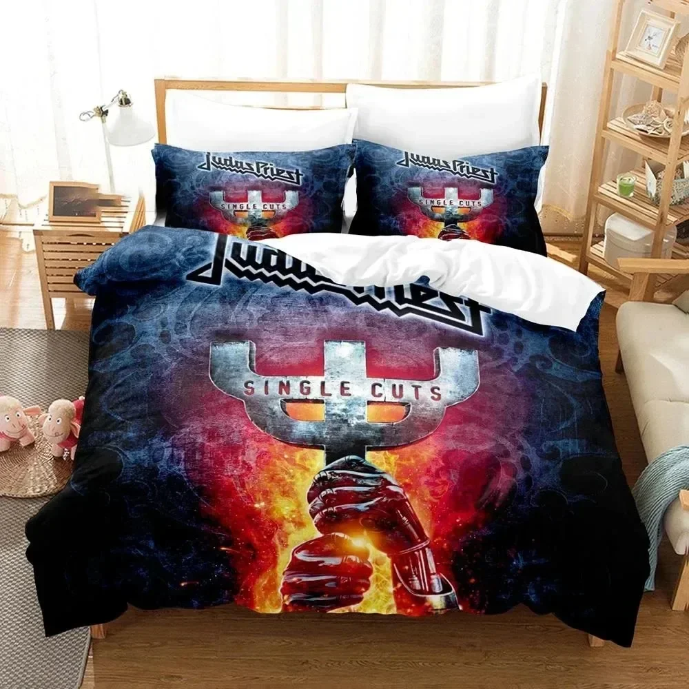 Judas Priest Bedding Set Boys Girls Twin Queen Size Duvet Cover Pillowcase Bed Boys Adult Fashion Polyester Home Textileextile