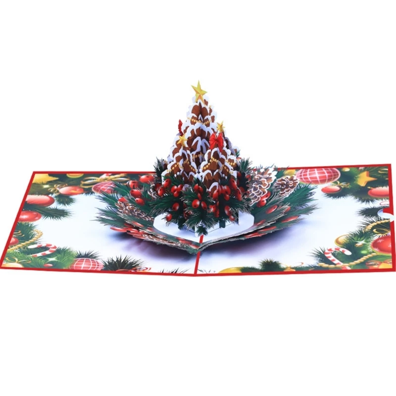 

Festives 3D Pinecones Christmas Theme Card Elegant Invitation Card with Envelope