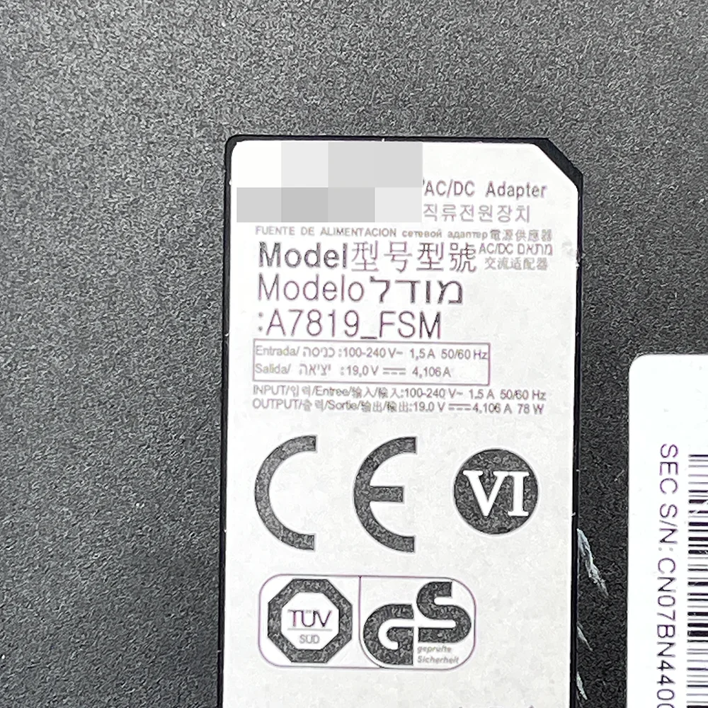AC/DC 전원 공급 어댑터 충전기, C27FG70FQ, LC27FG70FQCXXF, C27FG73, C27FG73FQ, 19V, 4.106A, 78W, A7819_FSM BN44-00836A