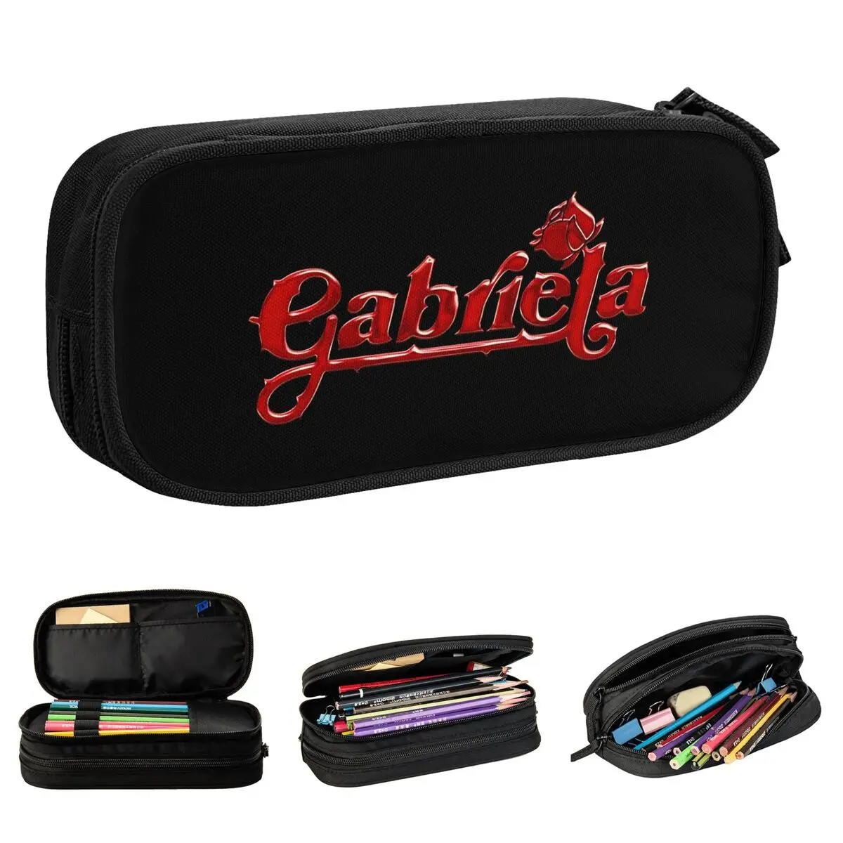 

Katseye Gabriela Logo Pencil Cases Fun Pen Holder Bag Girl Boy Large Storage Office Gift Pencil Box
