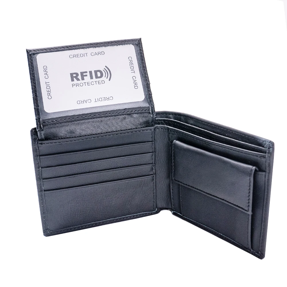 Men's leather wallet RFID Cowhide genuine leather wallet multi-function credit card holder