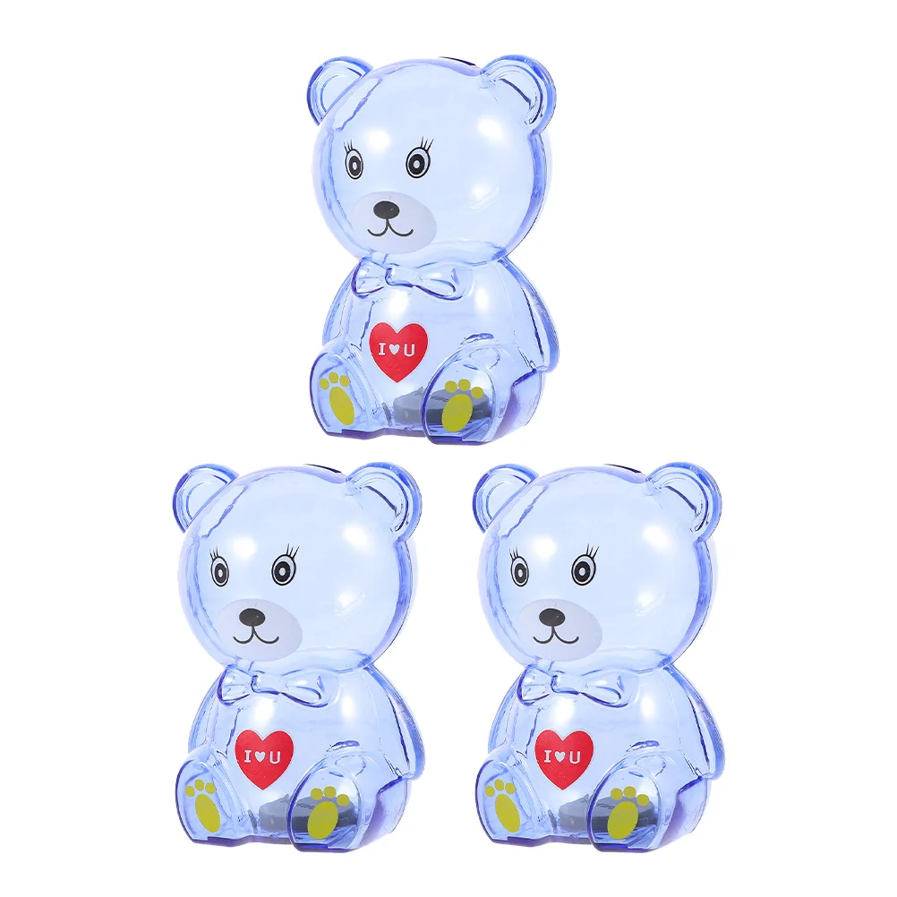 3 stuks Cartoon Beer Spaarpot Transparante Spaarbank voor Kinderen Herbruikbare Muntcontainer Desktop Opslag Pot Onbreekbaar Ontwerp