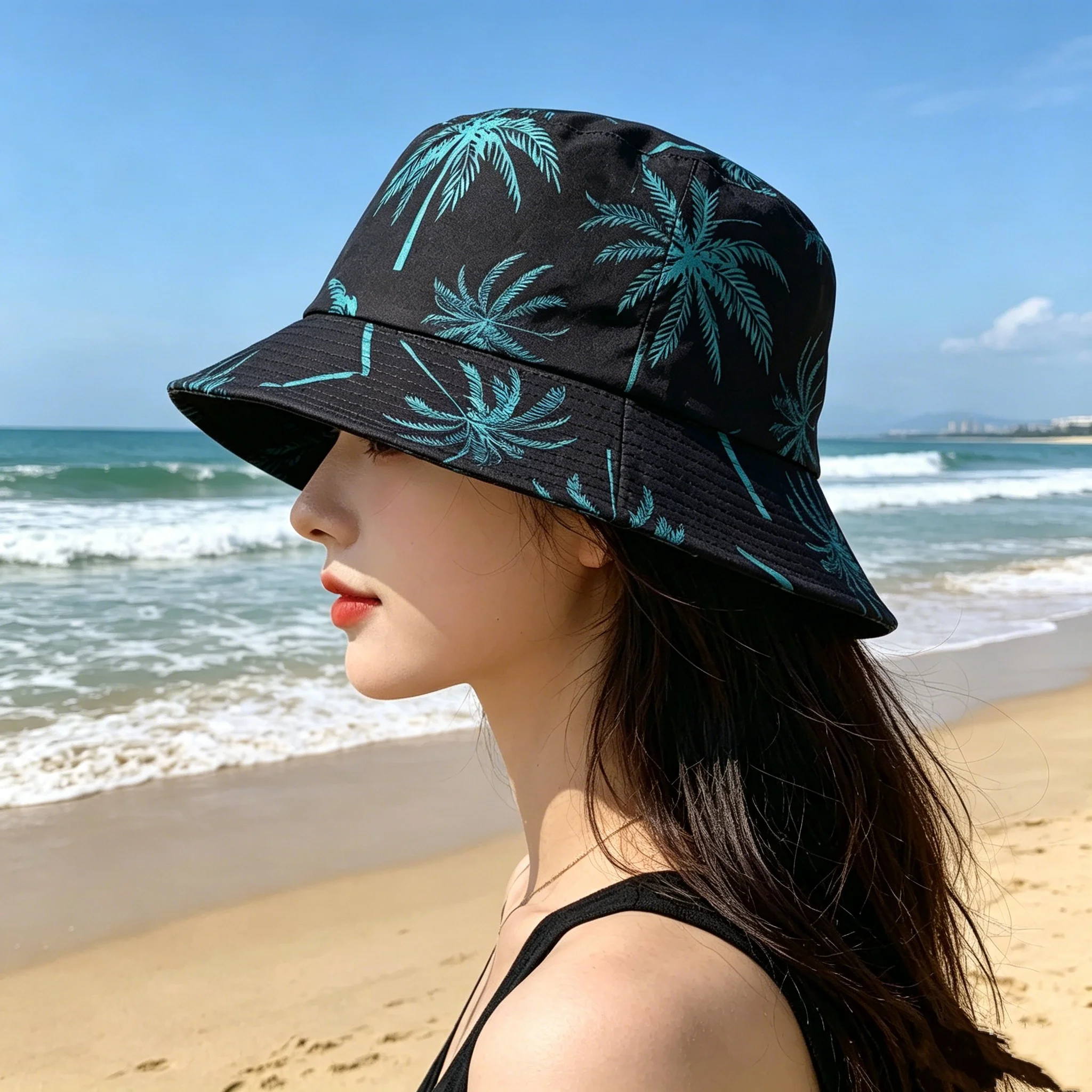 Frühling/Sommer Sonnenschutz-Hut Bob Damen Mode Bedruckter Fischerhut Unisex Anglerhut Herren Freizeit-Bucket-Hat Outdoor Casual Kappe