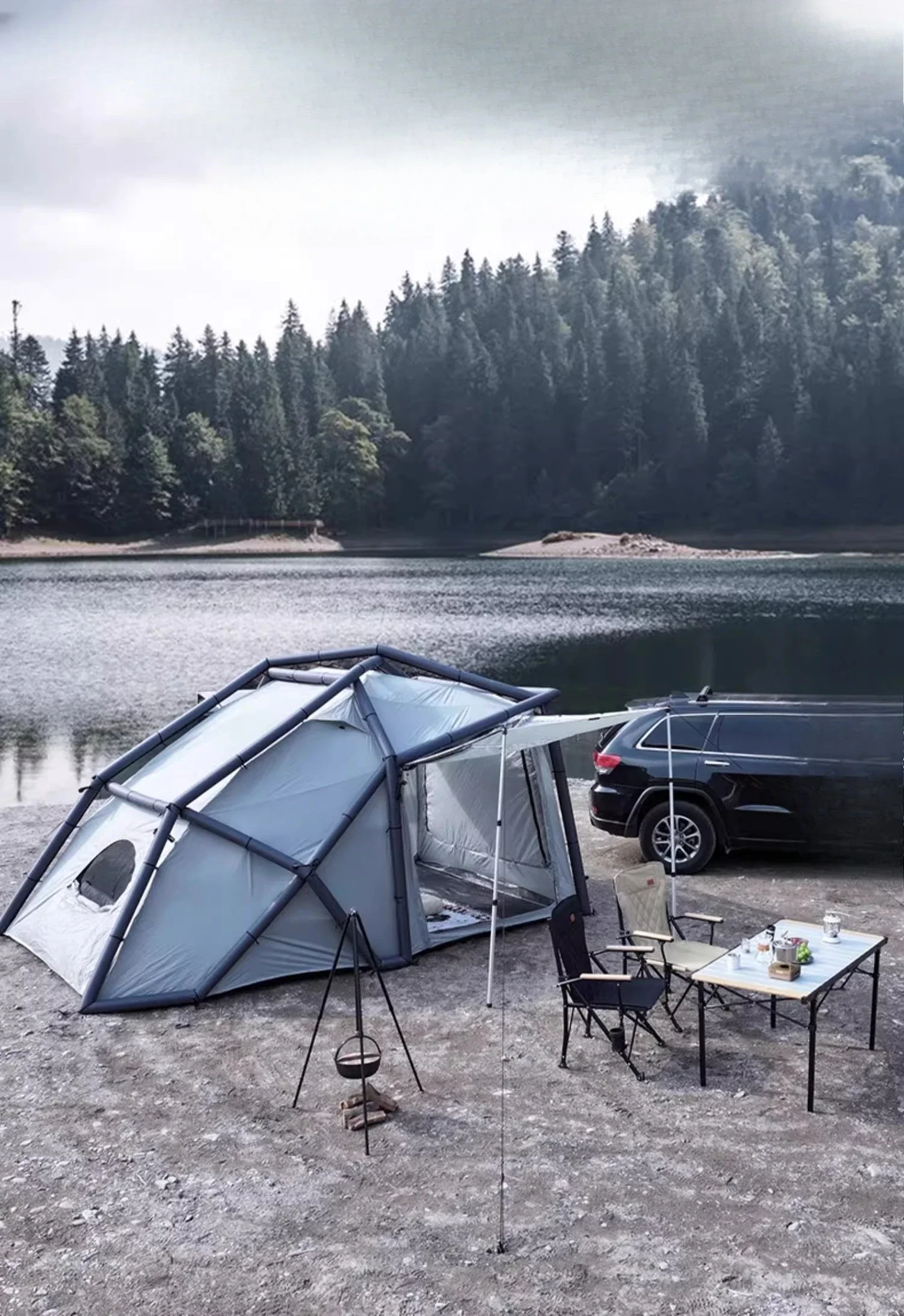 Inflatable rear tent self-driving outdoor camping equipment
