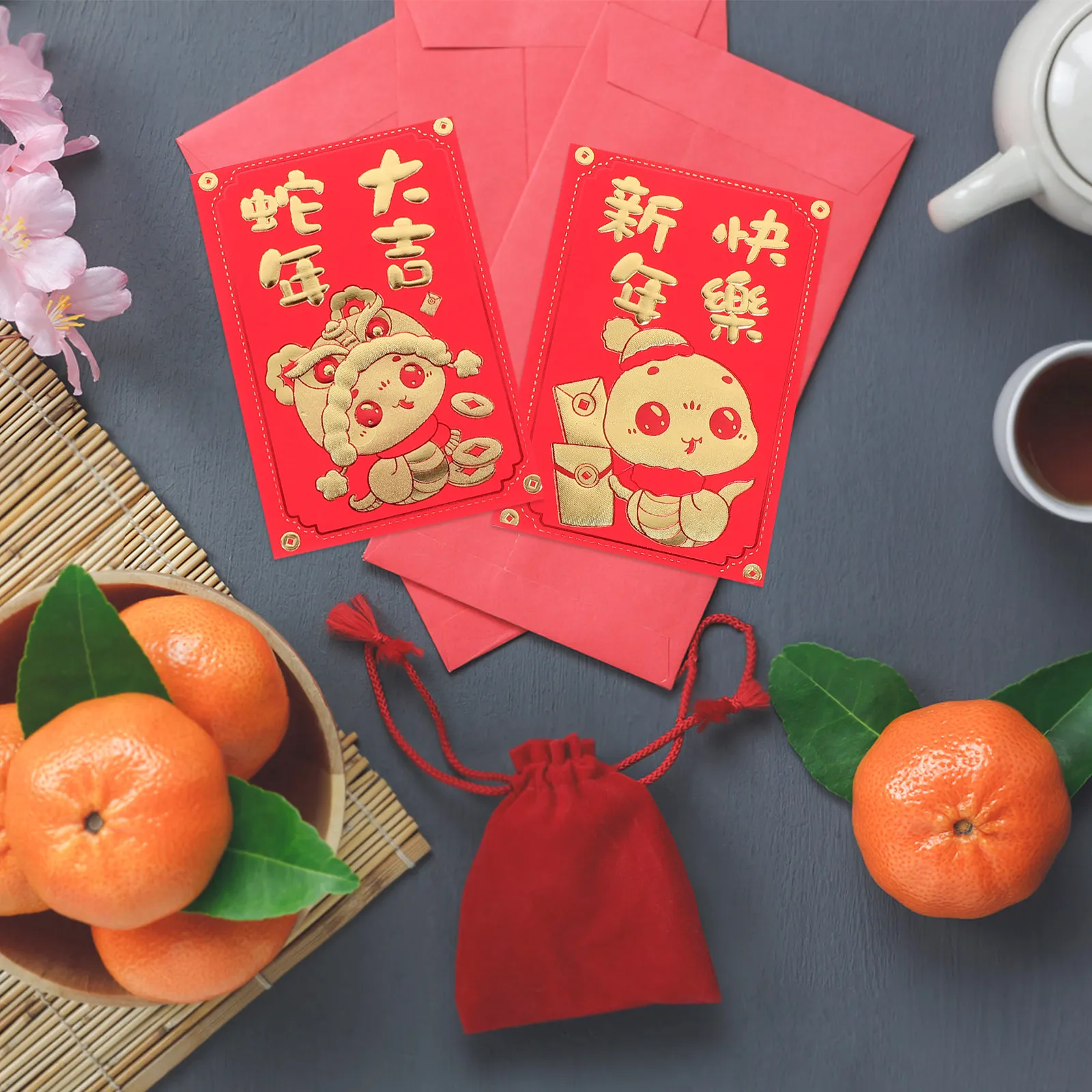 

60 шт. красных конвертов в китайском стиле для Лунного Нового года, традиционные уникальные дизайны, держатели для денег на праздники