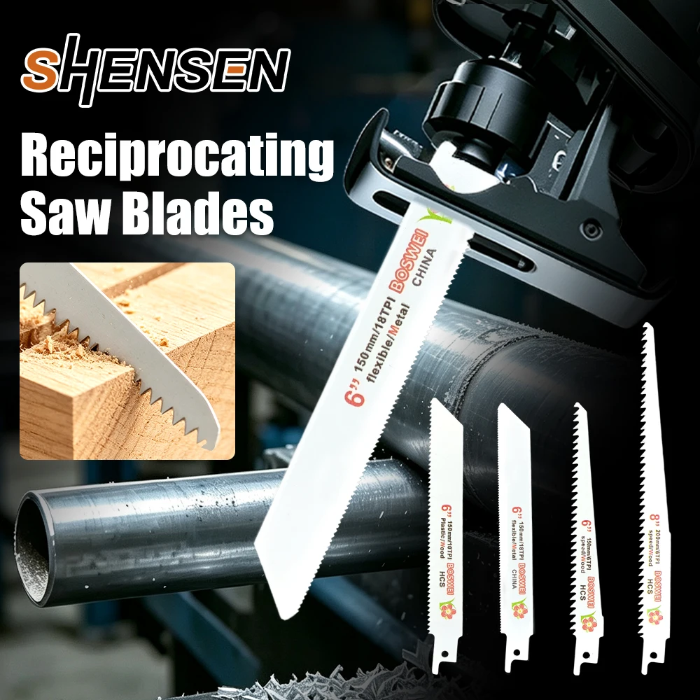 10PCS Reciprocating Saw Blades Set, Multi-size Multi-function Woodworking Cutting Tools for Wood, Metal & Plastic