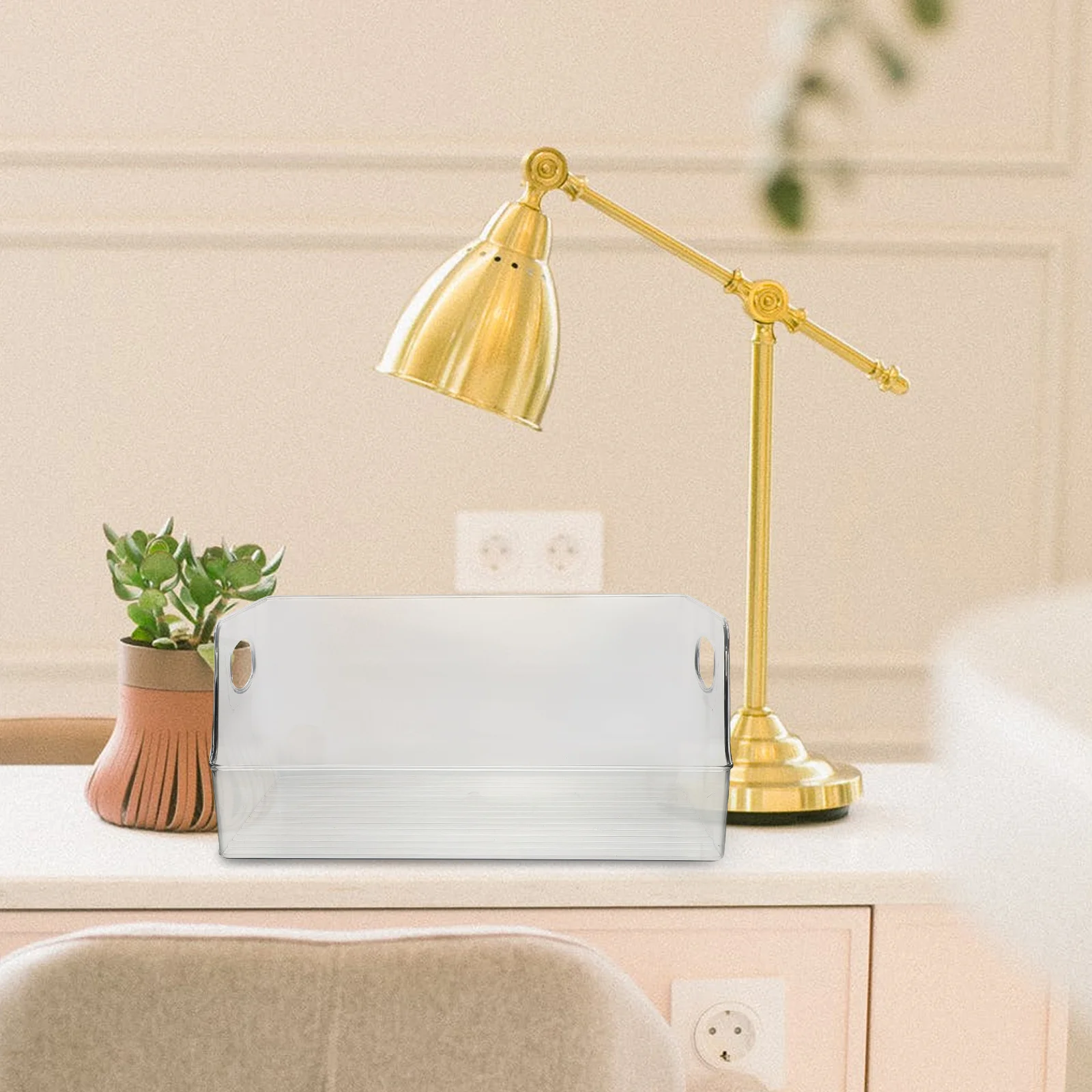

Transparent Book ganizer Storage Box Acrylic Desktop Holder Multipurpose Container Office Home Library Classroom Books Frame