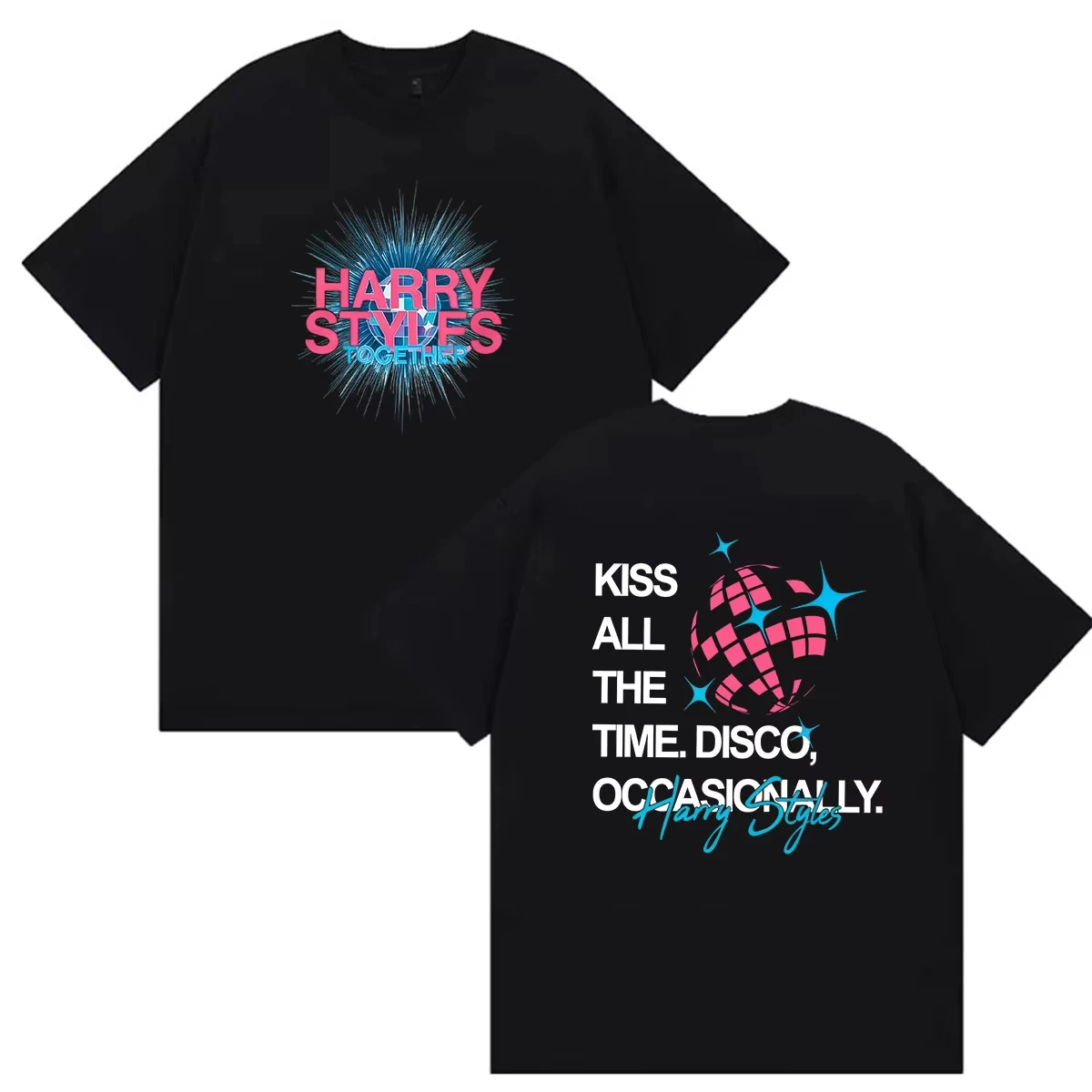 Summer Hot Sale Harry Styles Kiss All The Time Disco Occasionally Tour 2026 T Shirt Men Women Vintage O-Neck Oversized T-shirt