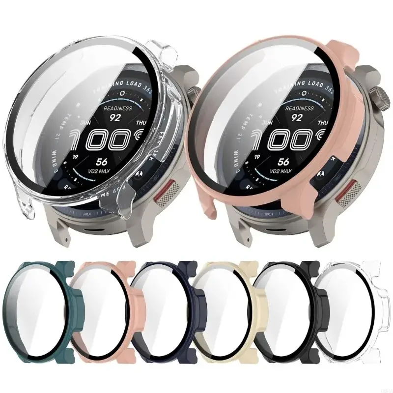 균형을위한 강화 유리 필름이있는 스마트 워치 커버 쉘 케이스 2 시계 화면 보호기 필름 스크래치 스크래치 스크래치 케이스
