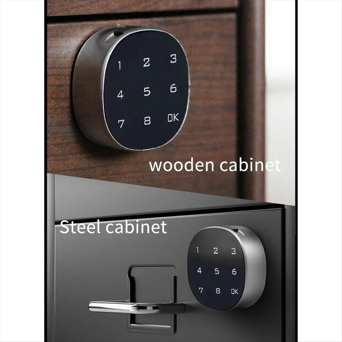 A89X Digital Electronic Smart Mailbox Lock Touch Screen Lock File Iron Steel Desk Cabinet Door Password Keypad Lock 30MM