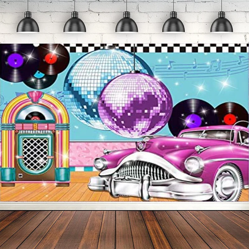 Rockin 50s Diner Photography Backdrop For Video Photo Rock Roll Diner Rockin Party Supplies Photo Background Room Mural Props