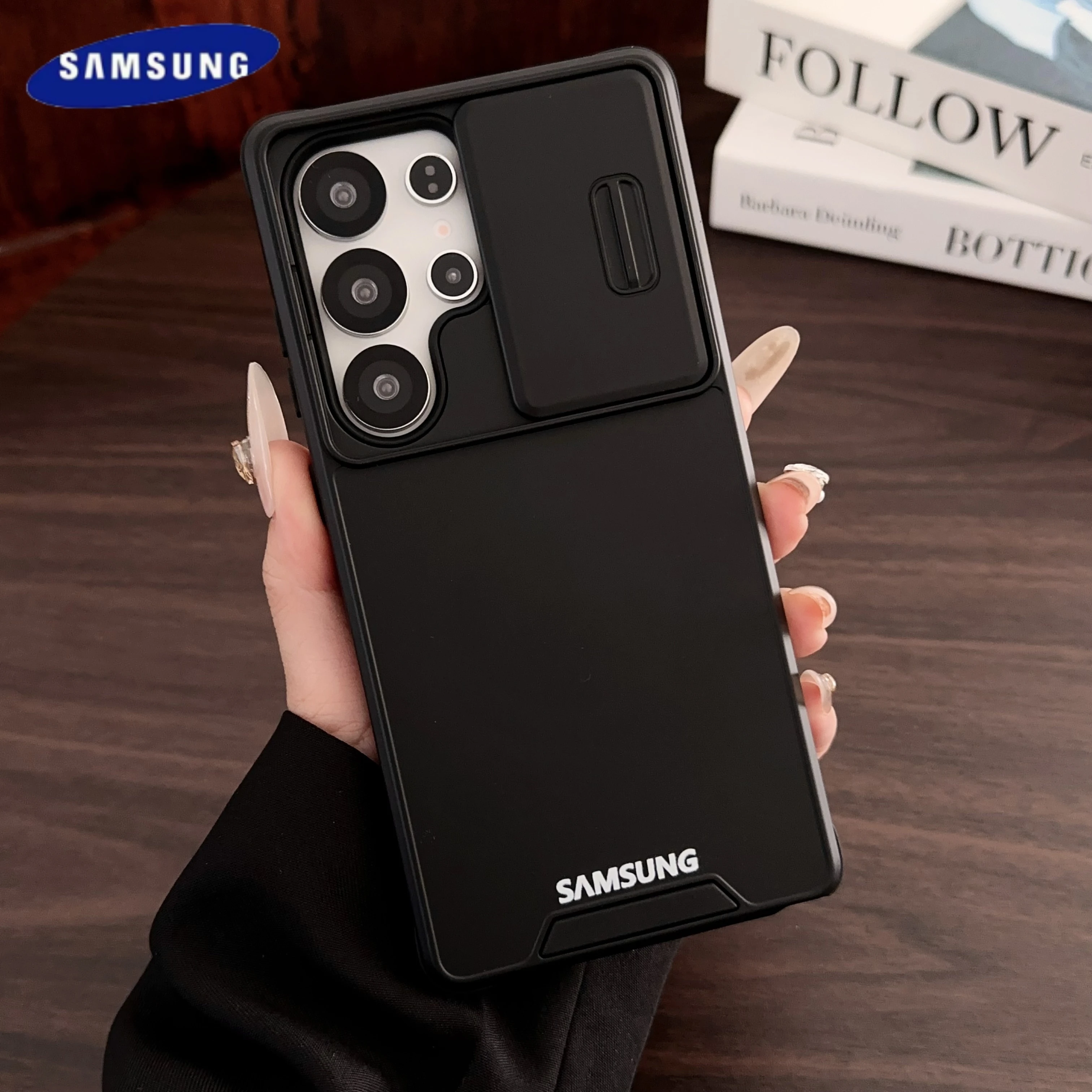 Casing Pelindung Kamera Geser Samsung Galaxy S25 S24 Ultra Plus S23 FE S22 S21 S20 Note20 A55 A35 A53 A32 A36 A54 A16 Sampul Belakang