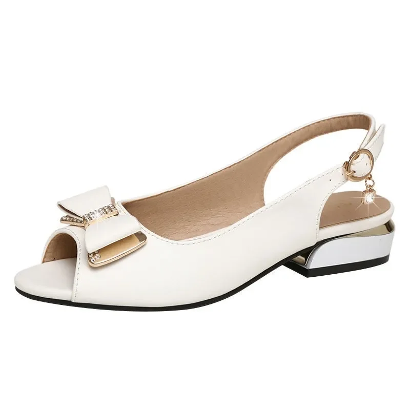 Sapatos Femininas Female Fashion White Patent Leather Open Toe High Quality Shoes Women Classic Black Comfort Office Shoes B112