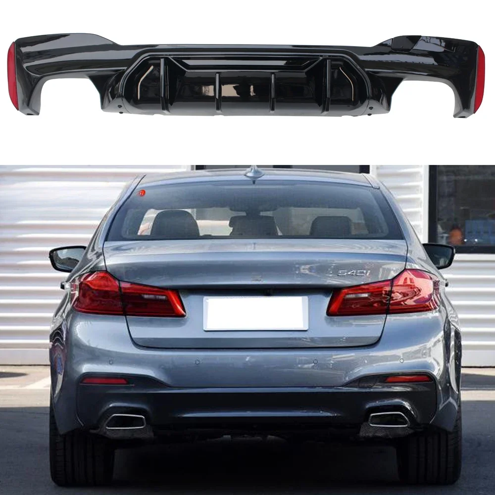 

G30 Gloss Black ABS Plastic Rear Diffuser for BMW 5 series G30 M Tech Bumper Diffuser 2017+