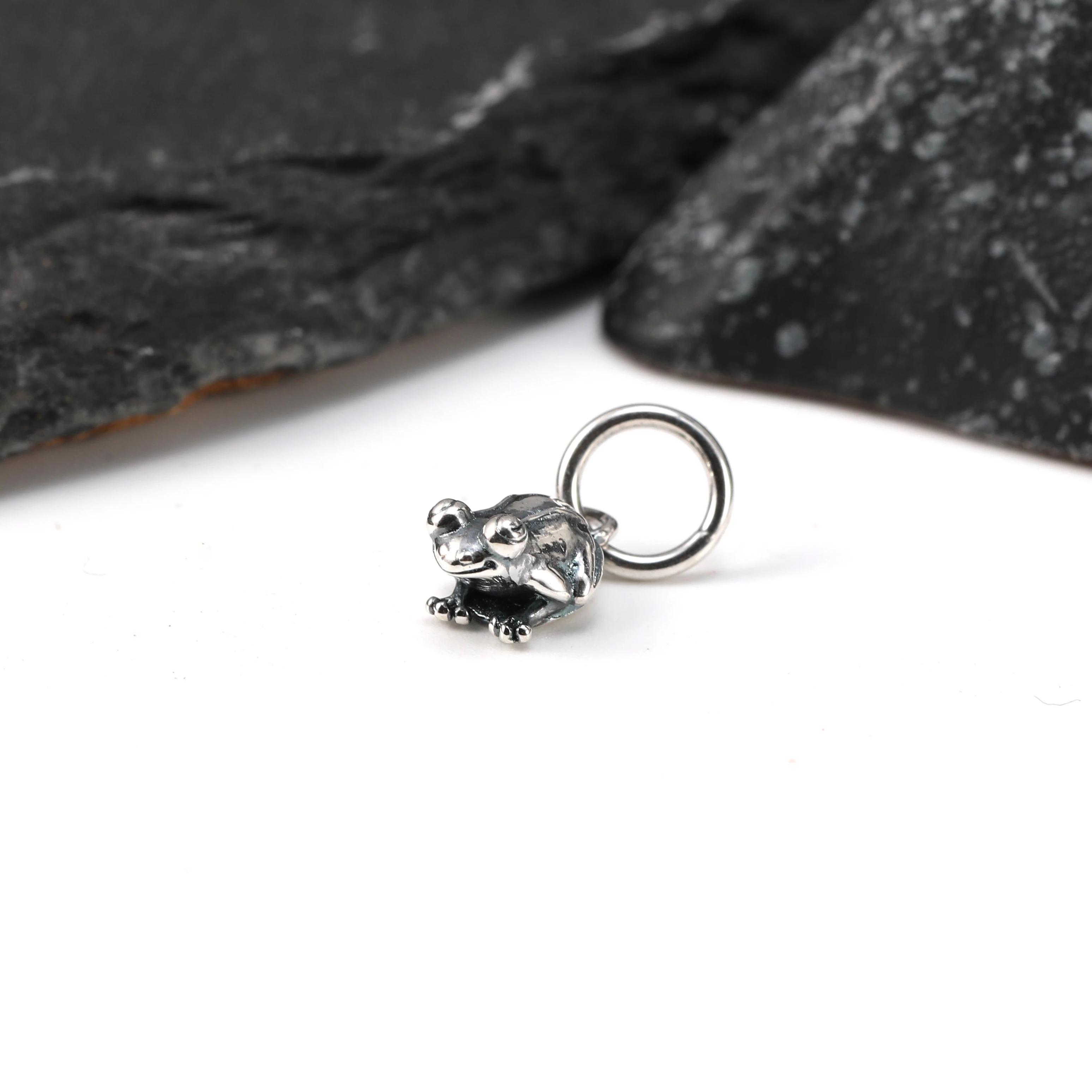 

DJ339 Authentic 925 Sterling Silver Fashion Vintage Pendant DIY Silver Jewelry Little Frog Charm