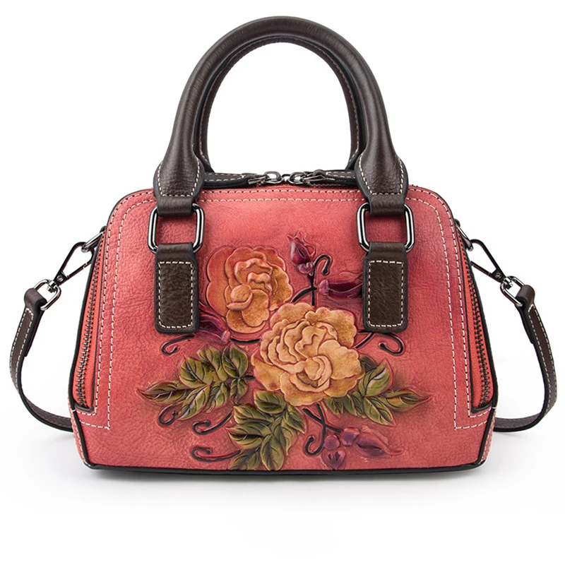 

New Style Handmade Female Bag Portable Shoulder Retro Cowhide Casual Personality Fashion Limited Edition
