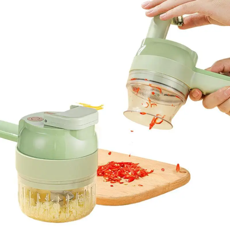 

Многофункциональная овощерезка 4 в 1, ручная электрическая беспроводная нарезка лука, нарезка чеснока, кухонный гаджет для измельчения фарша