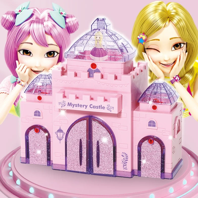 Autocollant mignon 3D château magique, série princesse douce adrengirl, bricolage, poitrine de sagesse rose, dessin animé, jouet mignon, nouveau