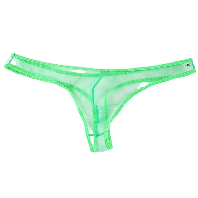 Men Underwear Thongs See Through Men Sexy Transparent Low Waist Slim Mesh G-string Thongs
