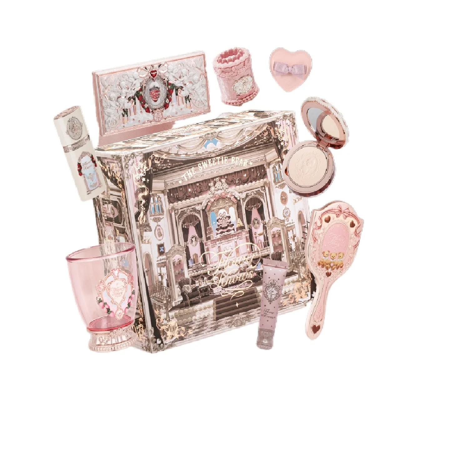 フラワーノーズ スウィートハート メイクアップ ギフトボックス 口紅 チーク アイシャドウ リップグロス クリスマスギフトボックス 友達へのプレゼント フラワーノーズ ビューティー