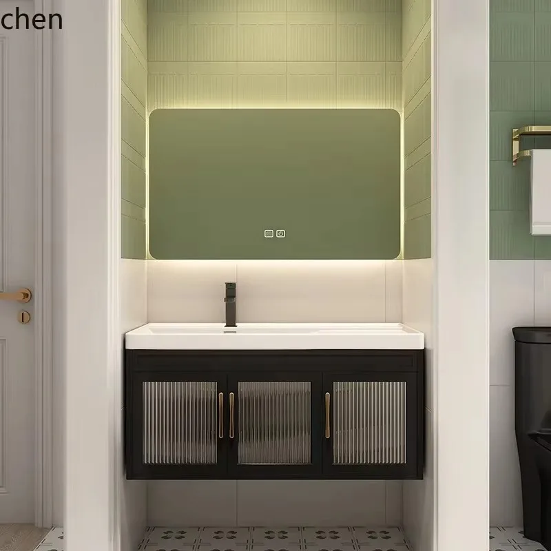 Ys-12 Large Apartment Bathroom Cabinet Combination Bathroom Wall-mounted Washbasin Ceramic Integrated Washbasin