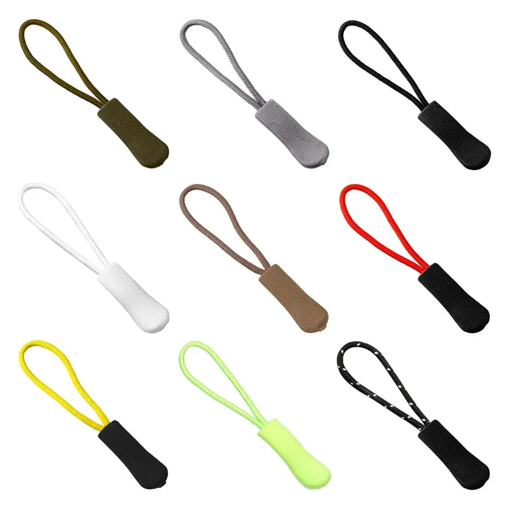 10/20pcs 9 colors Travel Clothing Bags Clip Buckle Cord Rope Pullers Ends Lock Zips Zip Puller Replacement Zipper Pull