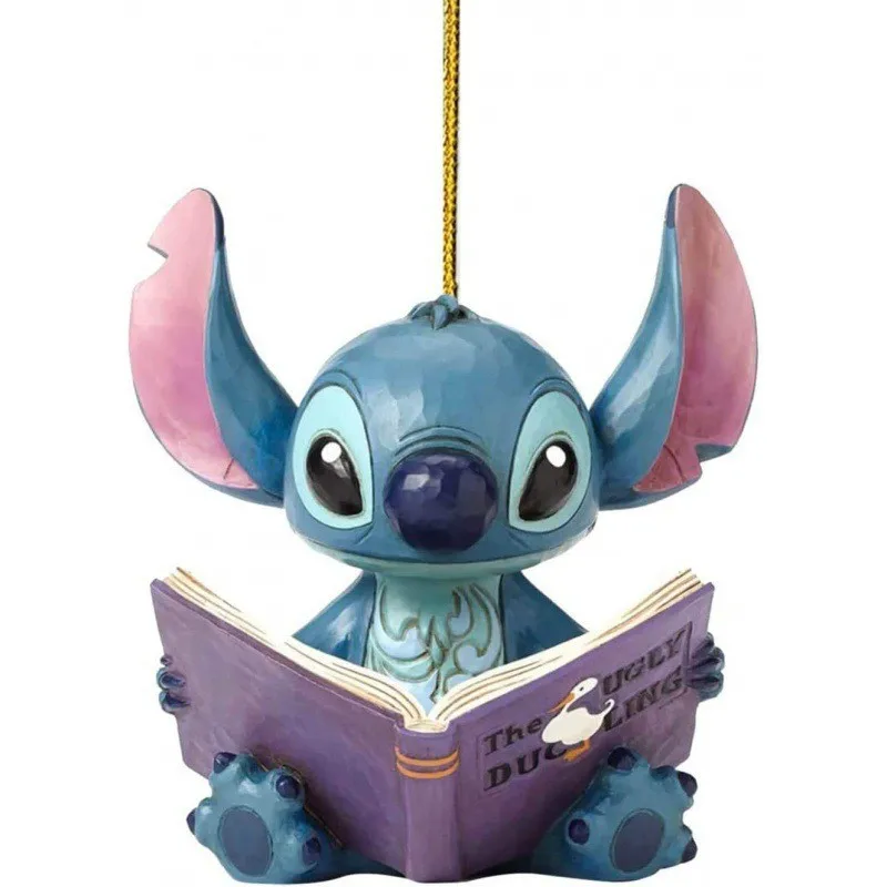 Colgante de placa acrílica navideña, figura de acción de Lilo & Stitch, decoración de árbol de Navidad, adornos colgantes, muñeca, decoración de fiesta, juguete