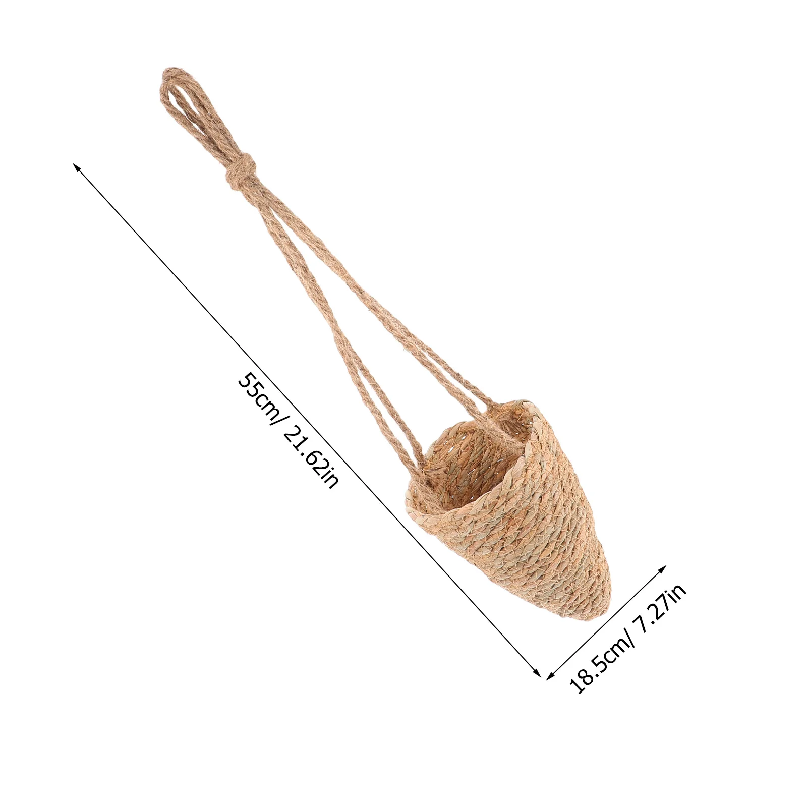 Natural Straw Hanging Basket Cone Plant Pot for Balcony Garden Home Decor Woven Rattan Flowerpot Wall Hanging Planter Basket