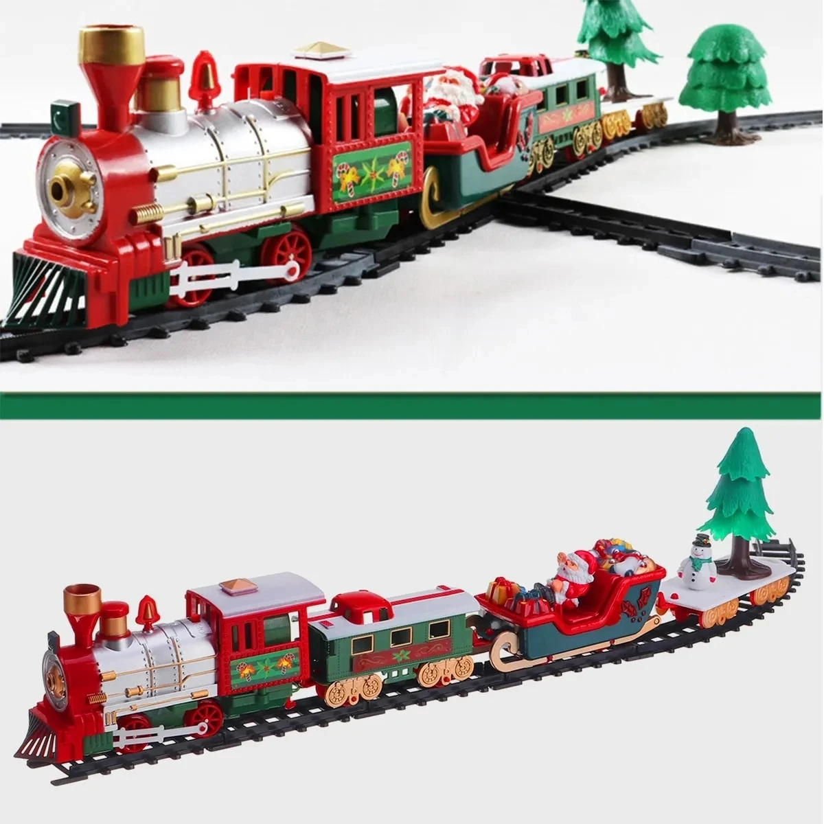 Christmas Train Set Simulation Head Electric Railway Train Set Christmas Train Set To Enjoy DIY Christmas Gifts For Kids