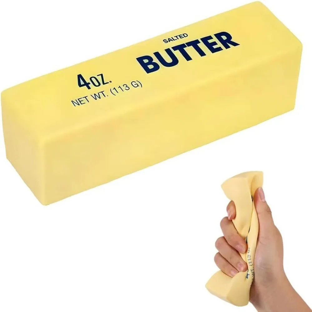 New Cheese Butter Stick Squeeze Toy Stress Relief Slow Rising Pinch Toy Hand Relaxation Simulation Food Fidget Toy