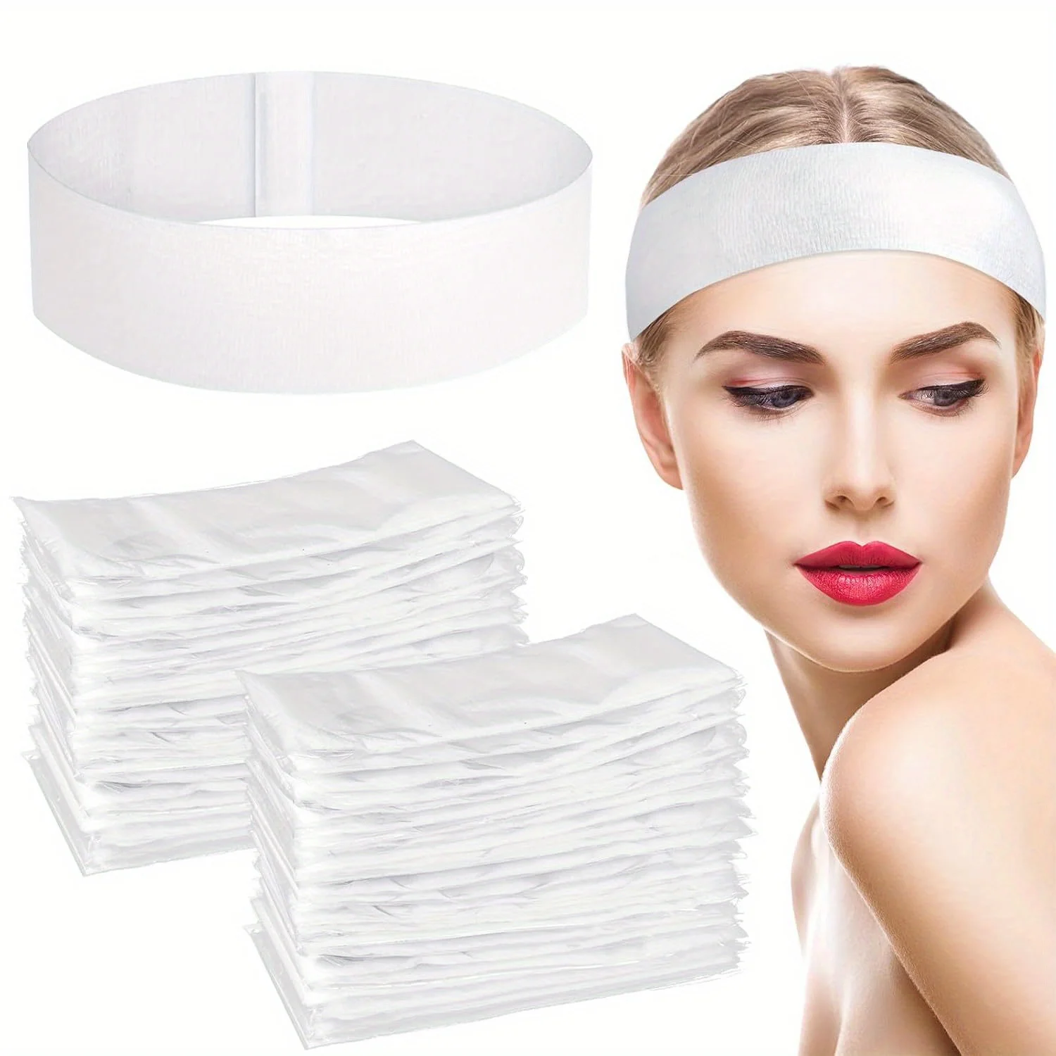 

Disposable Hairband for Women Non-woven Fabric Spa Headband for Securing Hair during Facial Makeup Travel for Beauty Enthusiasts