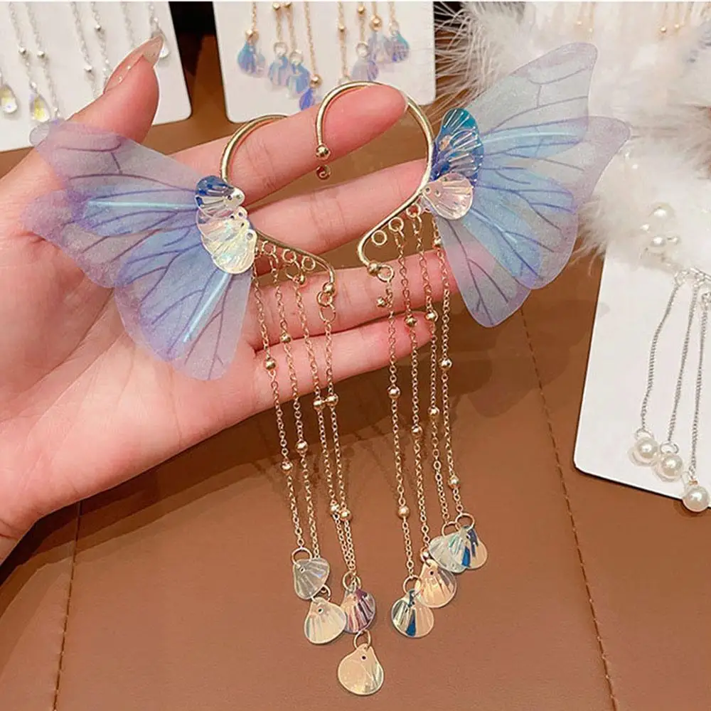 Boucles d'oreilles Vintage mignonnes pour enfants, princesse pour bébés filles, sirène, elfe, manchettes d'oreilles, Halloween Cosplay, pompon féerique, crochets d'oreille