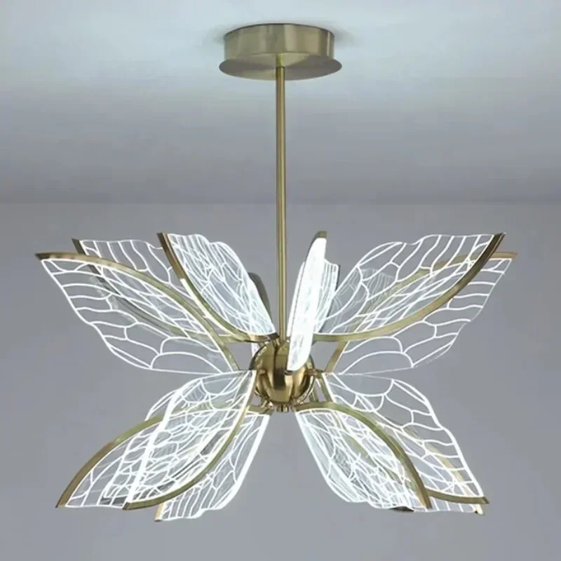 Hot SalesNew Butterfly Design Chandeliers Acrylic Hanging Pendant Lamp Led Modern Lighting JY9136