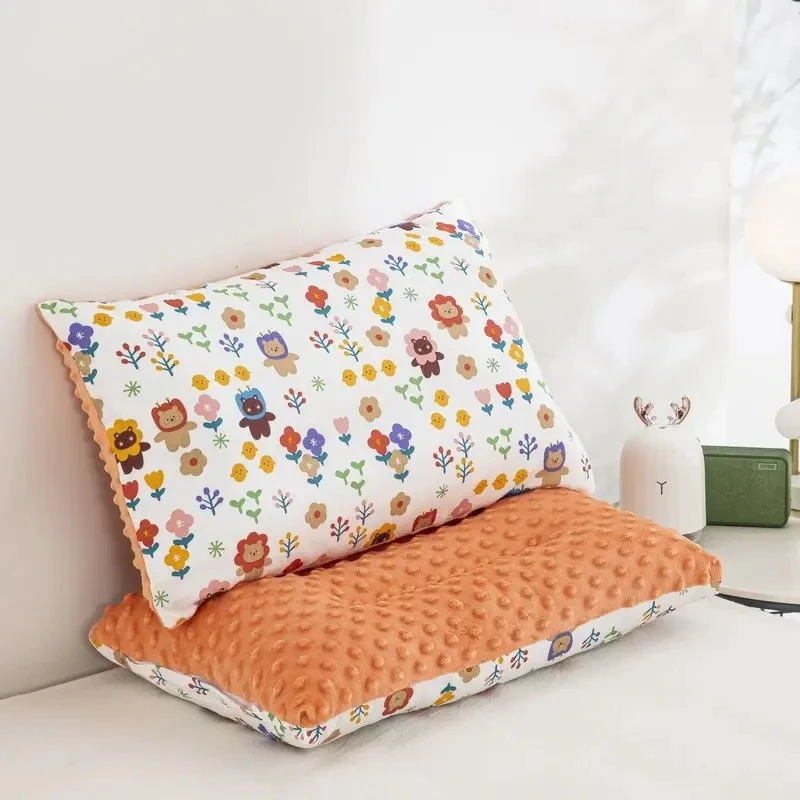 Cartoon Pattern Children\'s Pillow Removable Washable Baby Pillow with Zipper Household Breathable Cotton Boys Girls Pillow