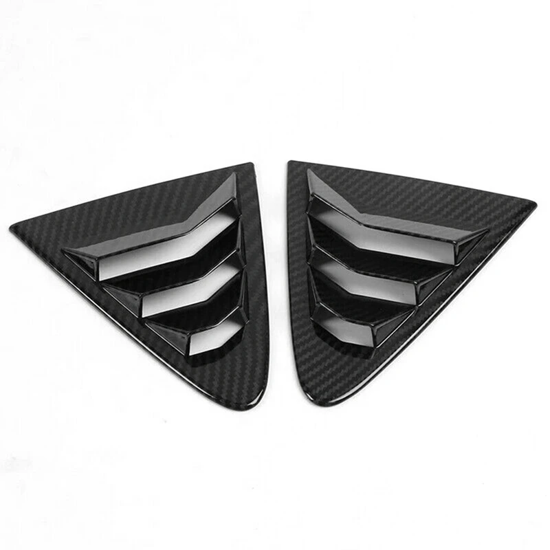 Carbon Fiber Color Rear Side Vent Quarter Window Louver Shutter Cover Replacement Parts For Toyota Corolla 2020-2023