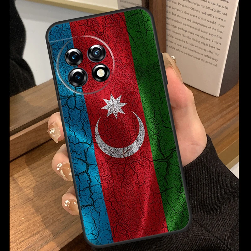 حافظة علم أذربيجان لهاتف OnePlus 13T 13R 12R 10R 10T 8T 13 12 11 9 10 Pro Nord 5 CE 4 2 3 Lite N20 N30