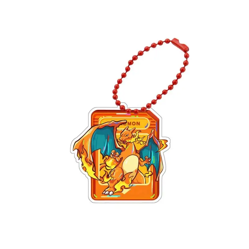 Charizard Keychains Gengar PTCG Charmander Squirtle Psyduck Bulbasaur Diy Action Toy Figures Anime Game Collection Pendant