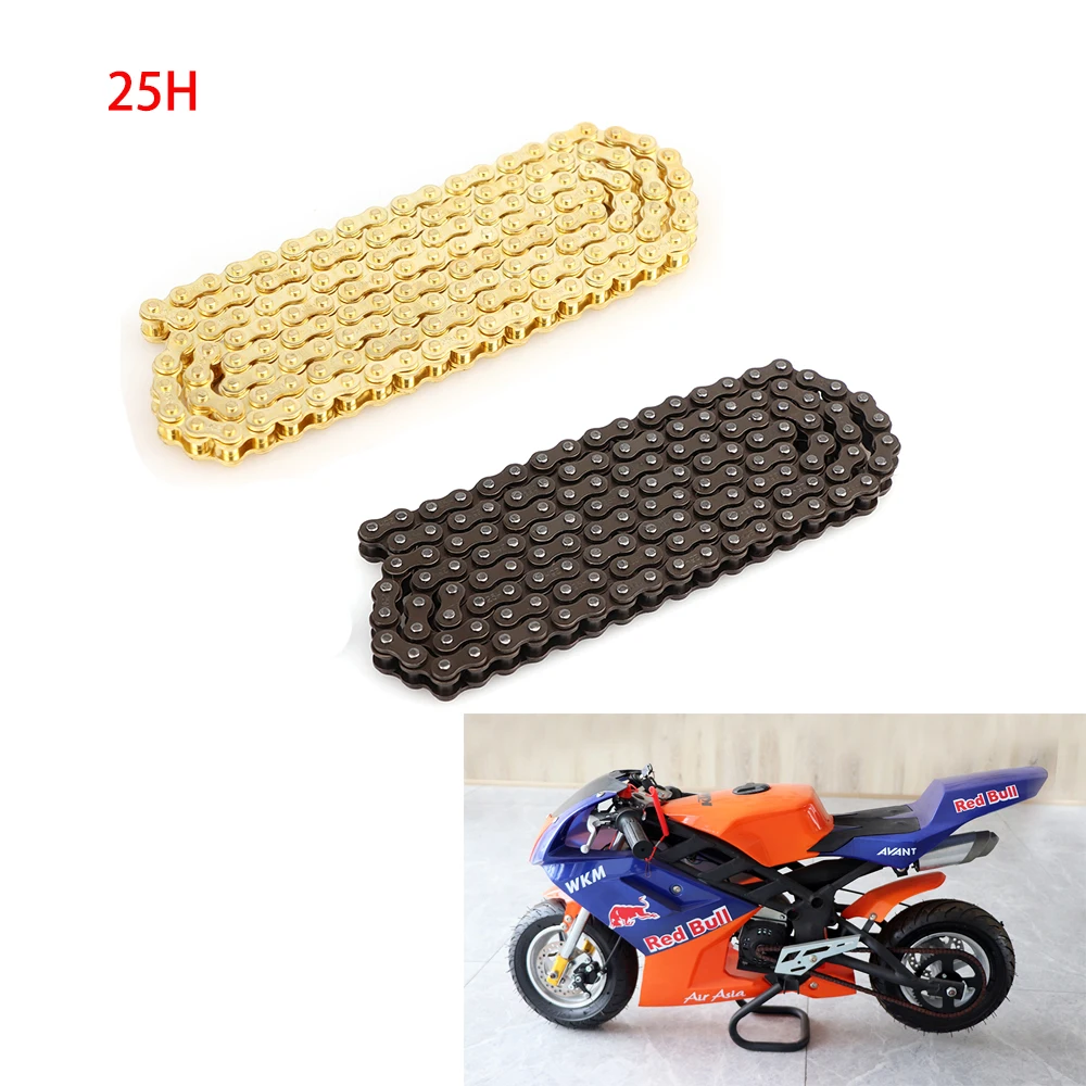 

Цепь 25H 158 звеньев с соединительным звеном для газовых и электрических скутеров 47cc 49cc, мини-мотоциклов, квадроциклов, питбайков