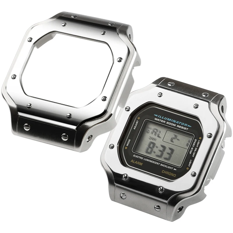 Совместим с металлическим корпусом DW5600 GW-B5600 и резиновым ремешком для модификаций спортивных часов.