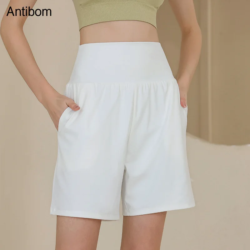 

Antibom Yoga Exercise Capris Women Wear Loose and Slim Professional Running Fitness Shorts Cycling Pants