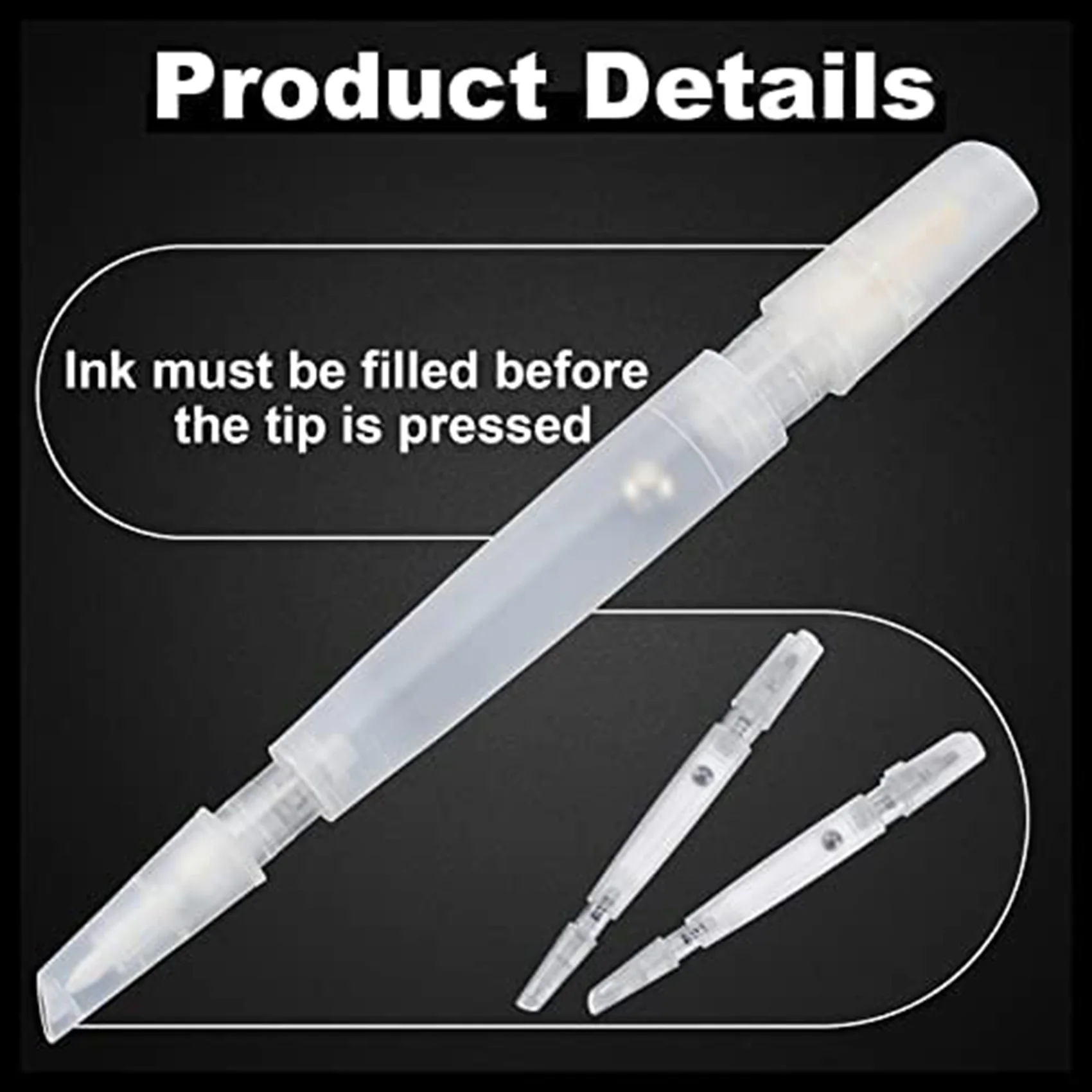 

A53M New Set Of 6 Blank Refill Paint Markers Double End Refillable Paint Pens Empty Refillable Marker For Painting, Fill