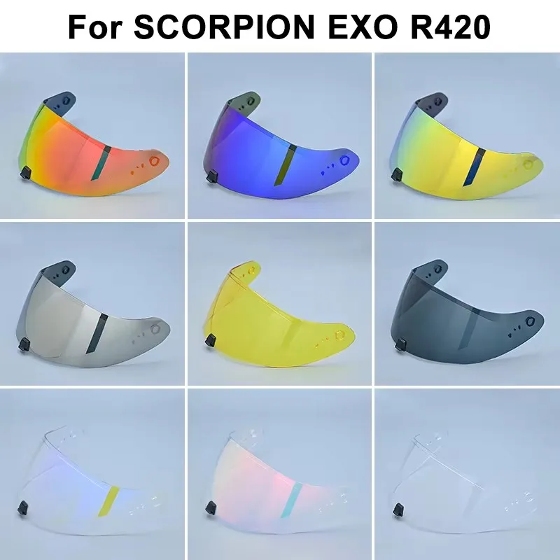 

For SCORPION EXO R420 Helmet Visor Lenses Motorcycle Full Face Helmet Visor Lenses, Electroplated Lenses