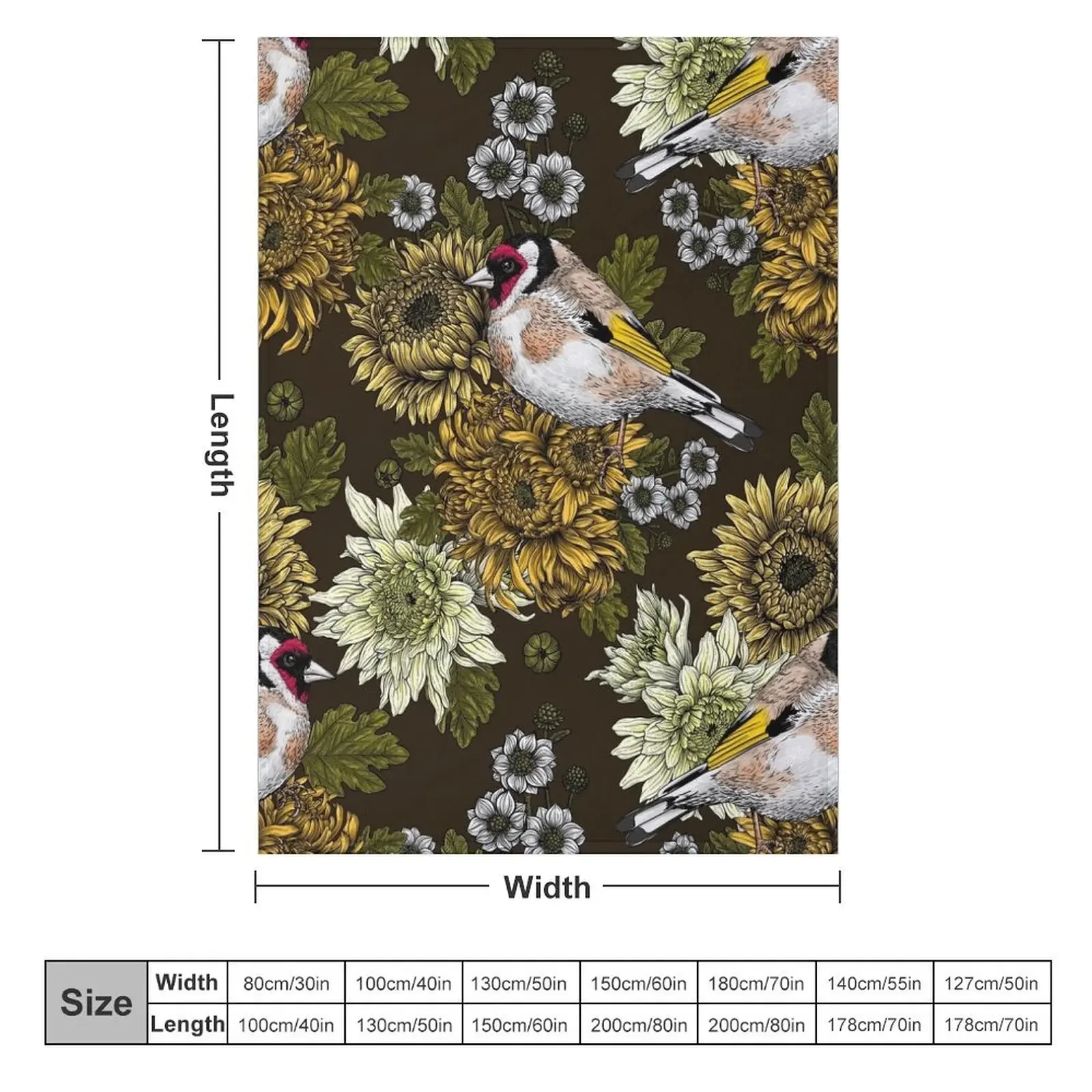 Goldfinch and chrysanthemum flowers Throw Blanket Tourist Kid'S bed plaid Blankets