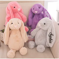 Custom Bunny Rabbit Adorable Stuffed Long Ear Rabbit Children Baby Birthday Gift Soft Plush Toys Bunny for Easter Baby Shower