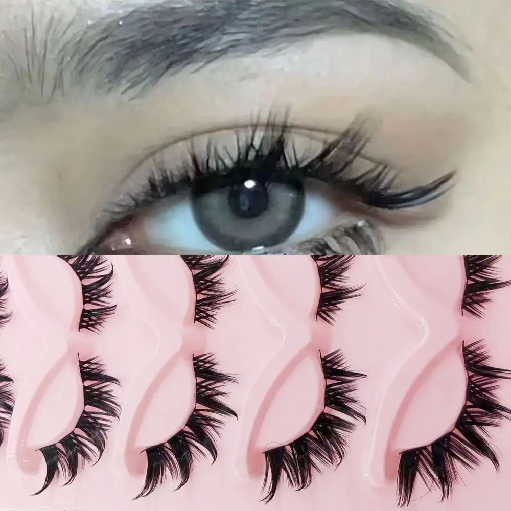 New 3D Faux Mink Manga Lashes Natural Dramatic Cat Eye Eyelashes End Eye Elongated Black Band Mink Lashes Eyelash Extension