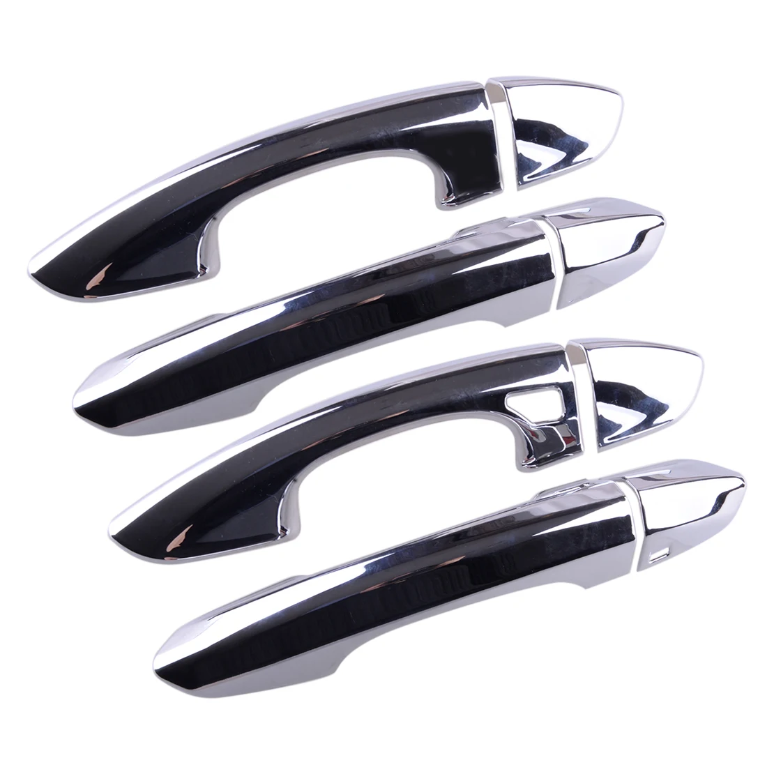 

1 Set Silver Exterior Door Handle Covers Trims Frames With 2 Smart Keyholes Fit For Ford Edge 2015 2016 2017 2018 2019 2020 2021