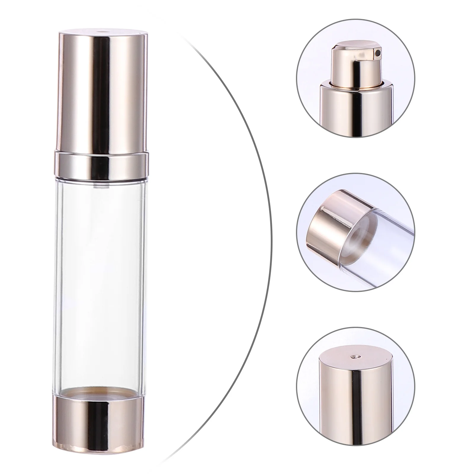 

6Pcs Refillable Airless Pump Bottles Empty Lotion Containers Portable Reusable Travel Dispensers for Makeup Remover