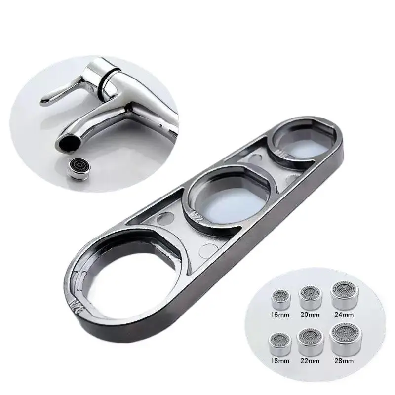 1/2pcs 2 In 1 Faucet Aerator Wrench Water Flows Adjusting Faucet Bubbler Wrench Plumber Home Bathrooms Faucets Maintaining Tool