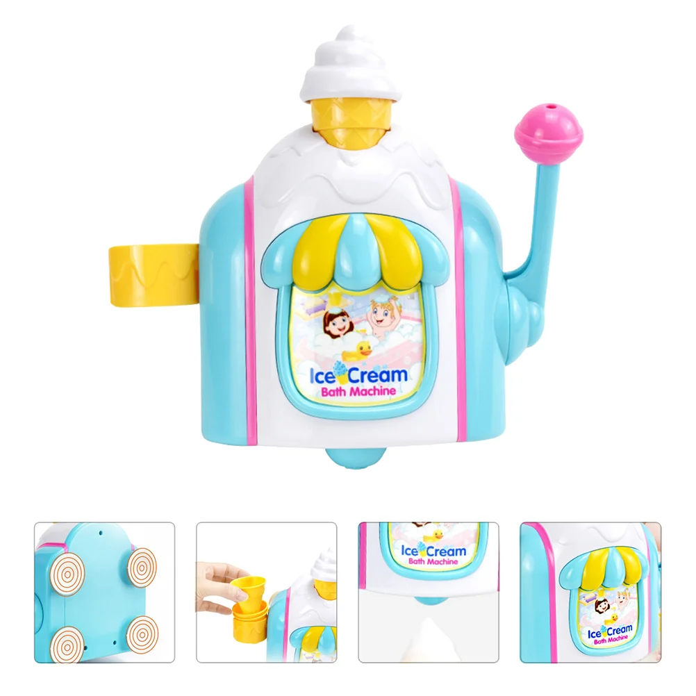 Ice Cream Shape Bubble Machine Toy, Baby Bathing Toy, acessório do banho, 1 conjunto